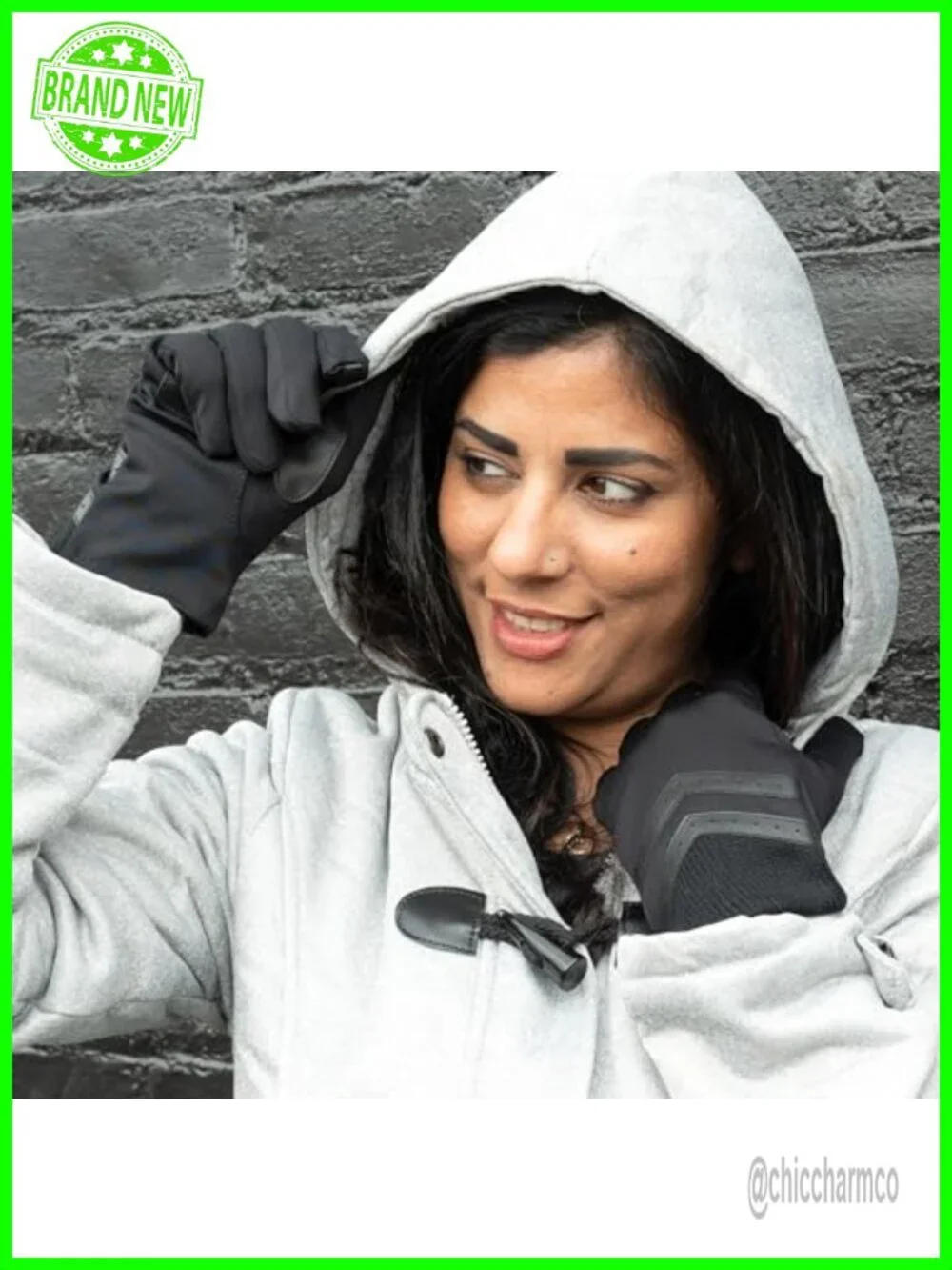 Water Repellent Spandex Touchscreen Gloves With Rib Knit Cuff
